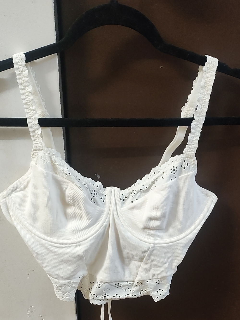 Colsie Cream Eyelet Lace Bustier Bralette